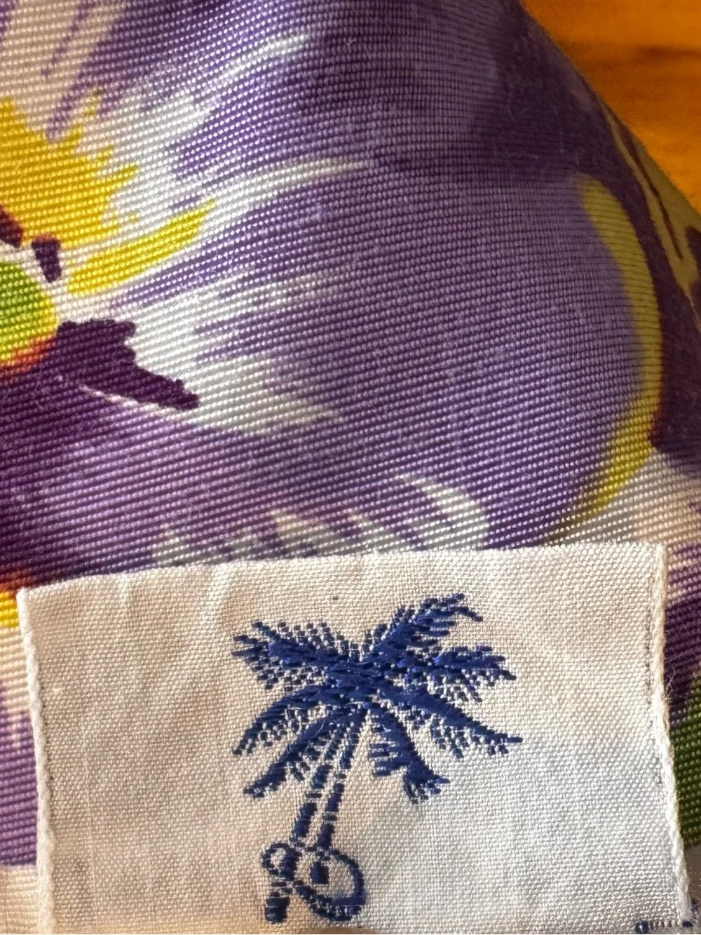Vintage 1950s California Hand Print Tablecloth | Pansy Basket Pattern | Like New